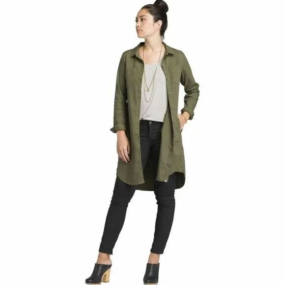 NWOT PrAna Yarrow Organic Cotton Hemp Blend Shirt Dress (XL) in Black - Picture 15 of 16